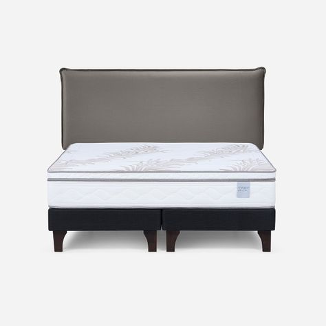Cama Europea Neo Plus King 180x200 cm+Respaldo Maurice Café-0