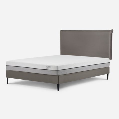 Cama Europea Pratta 2 Plazas Pata Acero BN +Respaldo Maurice-2