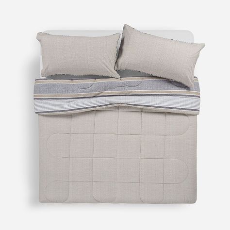 Plumón Algodón Reversible Bali Beige 1,5 Plazas-1
