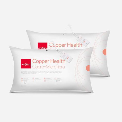 Set 2 Almohada Microfibra Copper Health 50x90 cm King-0