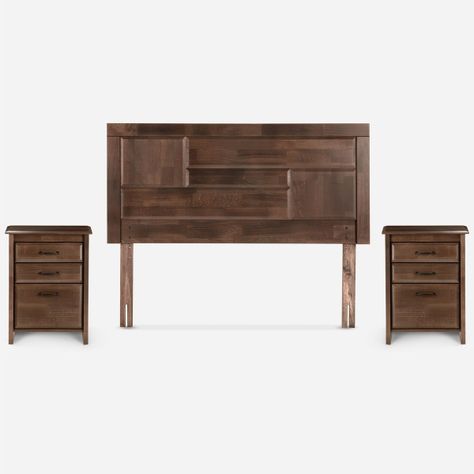Cama Europea Pratta Full Pata Acero + Respaldo y 2 Veladores-1