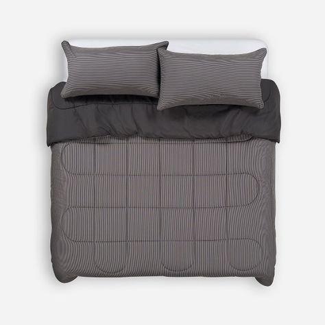 Plumón Bicolor Lines Reversible Charcoal King-1
