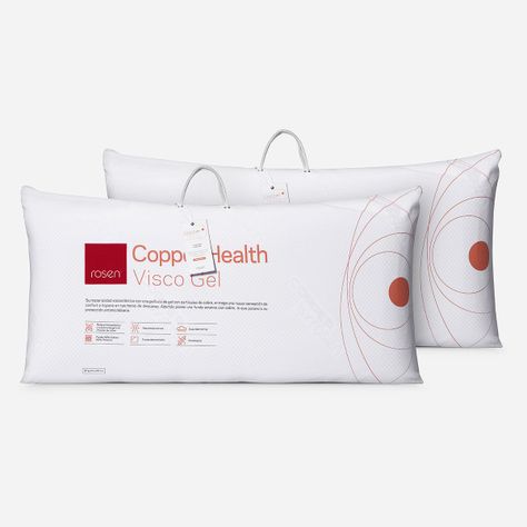 Set 2 Almohada Rosen Viscogel Copper Health King 40x90 cm-0