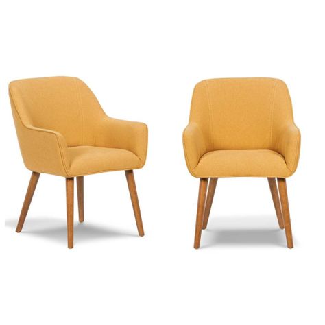 Set 2 Poltronas Rosen Matilda Tela Amarilla-0