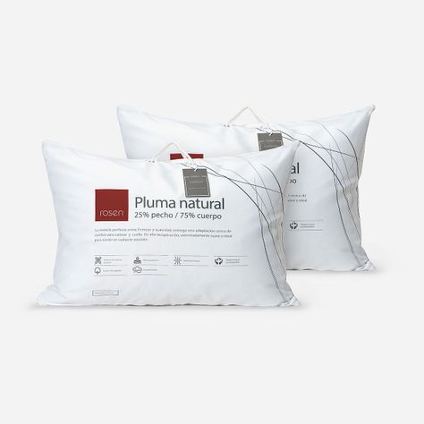 Set 2 Almohada Pluma Natural 25% S/Fuelle Americana 50x70 cm-0