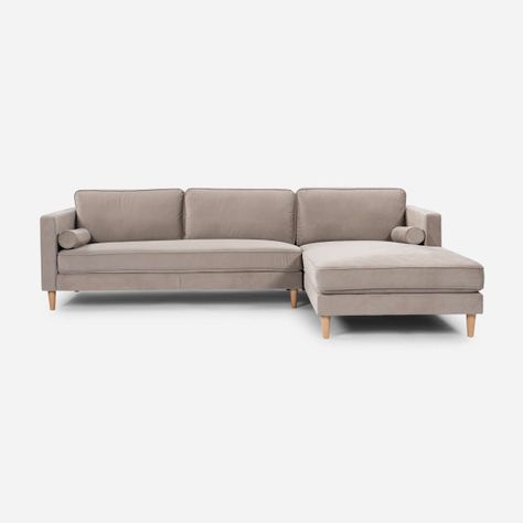 Sofá Seccional Rosen Harbord II Derecho Tela Beige-1
