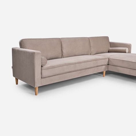 Sofá Seccional Rosen Harbord II Derecho Tela Beige-4