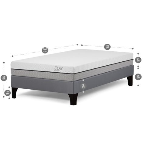 Cama Europea Pratta 1,5 Plazas 105x200 cm+Almohada F. Light-1