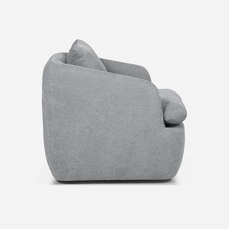 Poltrona Giratoria Rosen Newton Tela Gris Plata-2