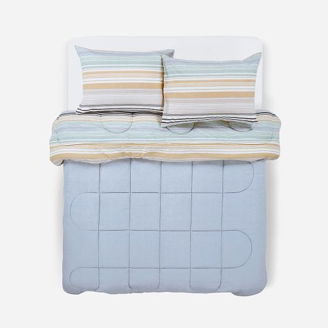 Plumón Reversible Soft Touch Alirio Azul King-1