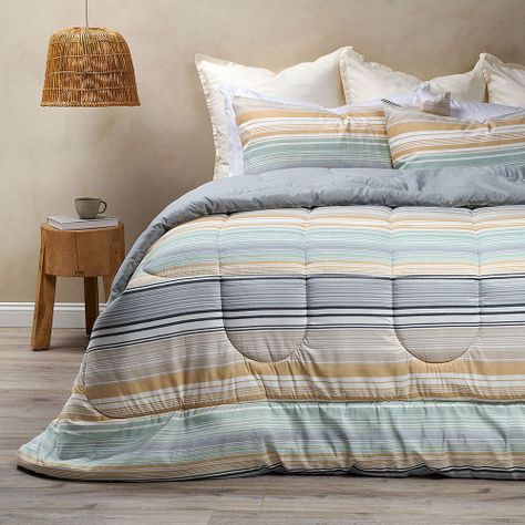 Plumón Reversible Soft Touch Alirio Azul King-2