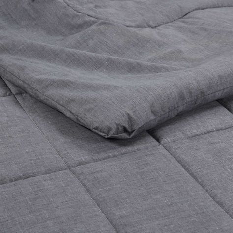 Plumón Unicolor Chambray Charcoal 2 Plazas-3
