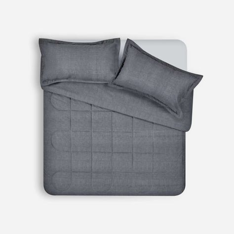 Plumón Unicolor Chambray Charcoal 2 Plazas-0