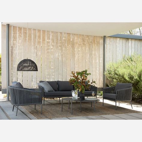 Juego de Living Terraza Rosen Marbella 5 Piezas Grafito-1