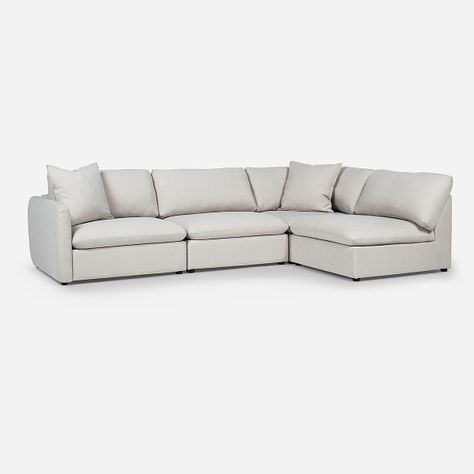 Sofá Seccional Rosen Zagreb Derecho Tela Beige-1