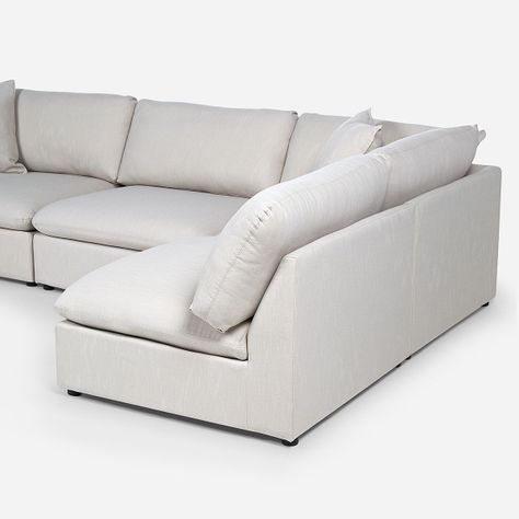 Sofá Seccional Rosen Zagreb Derecho Tela Beige-4