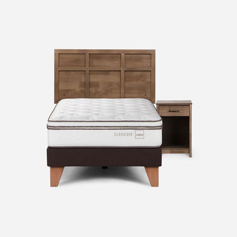 Cama Classique+ 1,5 Plazas  Con Muebles Robin Tostado-0