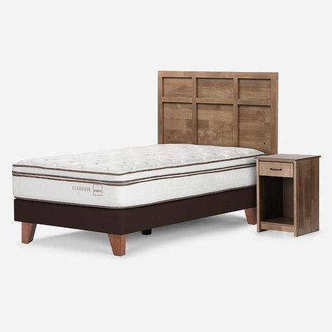 Cama Classique+ 1,5 Plazas  Con Muebles Robin Tostado-2
