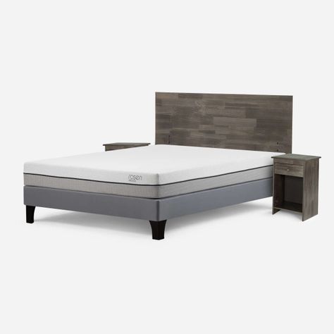 Cama Pratta 2 Plazas Pata Madera BN + Muebles Tabor Grafito-1