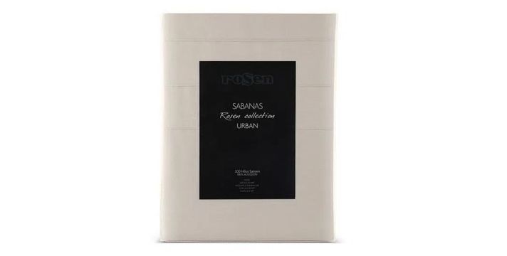 Sábana Rosen 300 Hilos Algodón Lisa Natural Súper King-0
