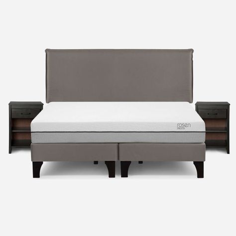 Cama Pratta King Pata Madera + Muebles Maurice Gris-0