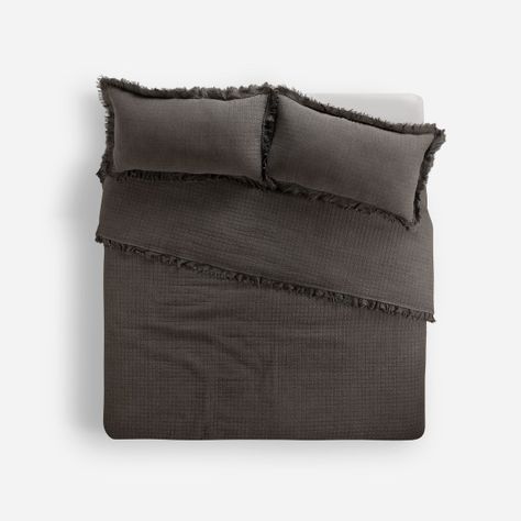 Cubrecama Algodón Pure Liso Stone Charcoal 2 Plazas-0