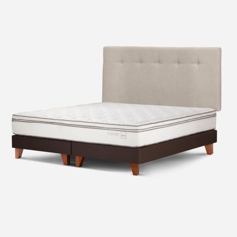 Cama Europea Classique+ 2 Plazas + Respaldo New Bennet Nat.-2