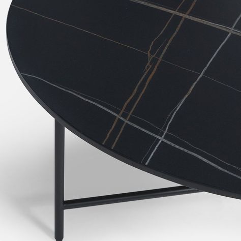 Mesa de Centro Rosen Delfi Circular 80 x 40 cm Negro-3