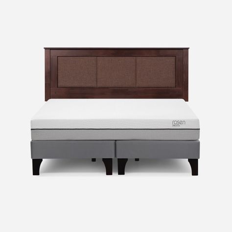 Cama Europea Pratta 2 Plazas Pata Madera BD +Respaldo Rachel-0