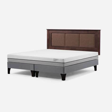 Cama Europea Pratta 2 Plazas Pata Madera BD +Respaldo Rachel-2
