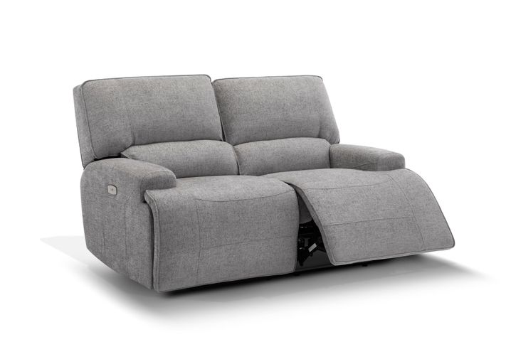 Sofá Reclinable Rosen Jagger Eléctrico 2 Cuerpos Tela Gris-0