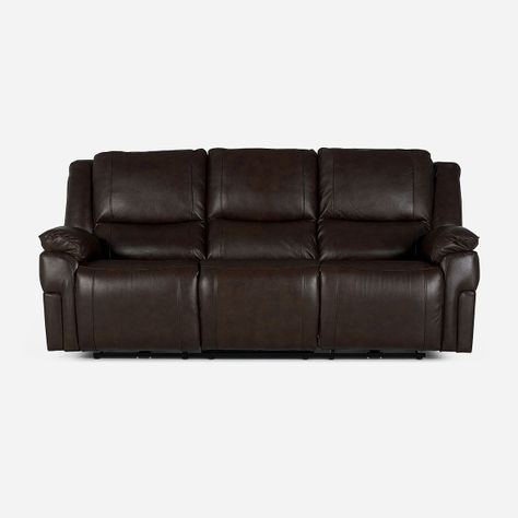 Sofá Reclinable Jeff Eléctrico 3 Cuerpos Cuero Chestnut-2