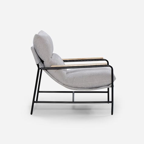 Poltrona Rosen Ellon Tela Gris-2
