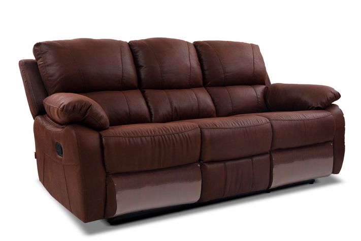 Sofá Reclinable Rosen Orson 3 Cuerpos Tela Manual Brandy-0