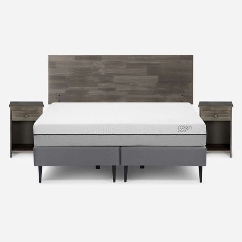 Cama Pratta 2 Plazas Pata Acero BD + Muebles Tabor Grafito-0