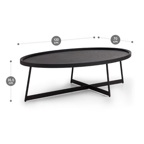 Mesa de Centro Rosen Liberty 120x70 cm Negro-2