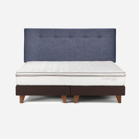 Cama Europea Classique+ King + Respaldo New Bennet Denim-0