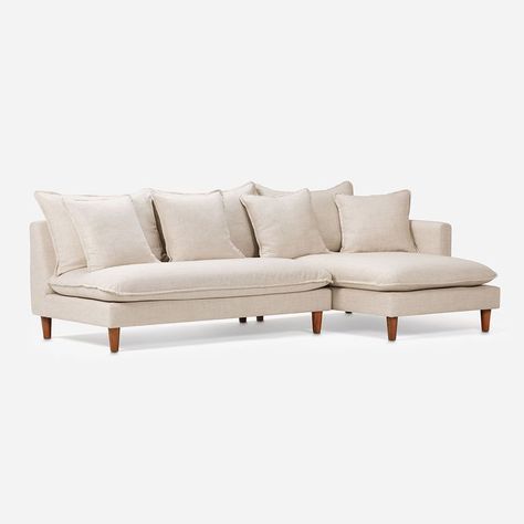 Sofá Seccional Rosen Dunster Derecho Tela Beige-1