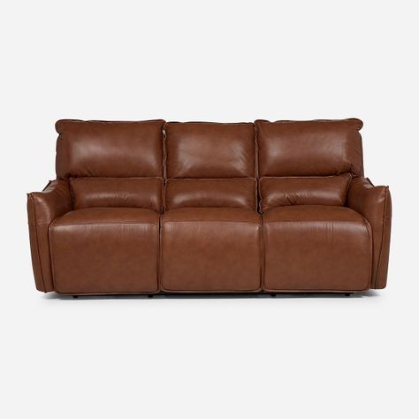 Sofá Reclinable Matt Eléctrico 3 Cuerpos Cuero Café-2