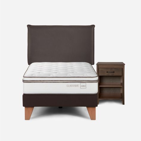 Cama Europea Rosen Classique+ 1 Plaza + Muebles Maurice-0