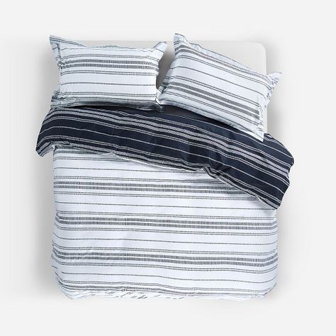 Funda Plumón Algodón Reversible Wedel Azul-Blanco King-1