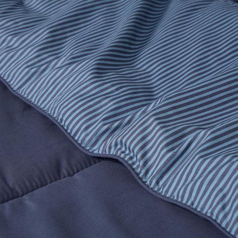 Plumón Bicolor Lines Reversible 1,5 Plazas Denim-4