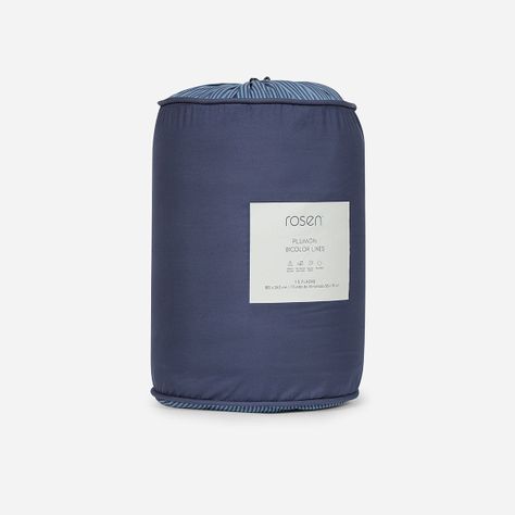 Plumón Bicolor Lines Reversible 1,5 Plazas Denim-5
