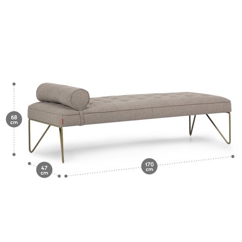 Banqueta Rosen Stepney Tela Taupe-2