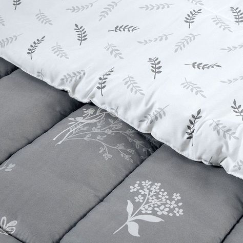 Plumón Reversible Soft Touch Astrid Gris/Blanco 1,5 Plazas-4
