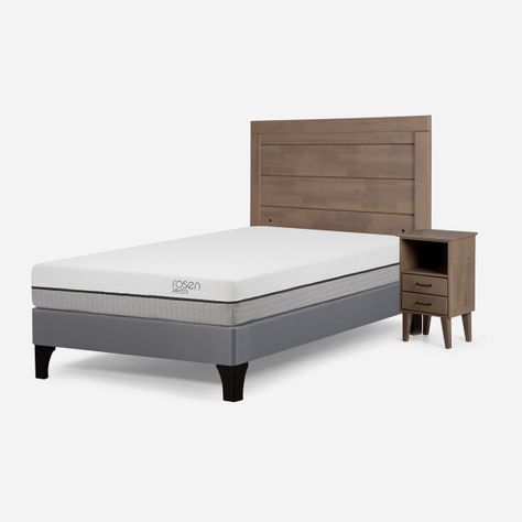 Cama Europea Pratta 1,5 Plazas Pata Madera + Muebles Sicilia-1