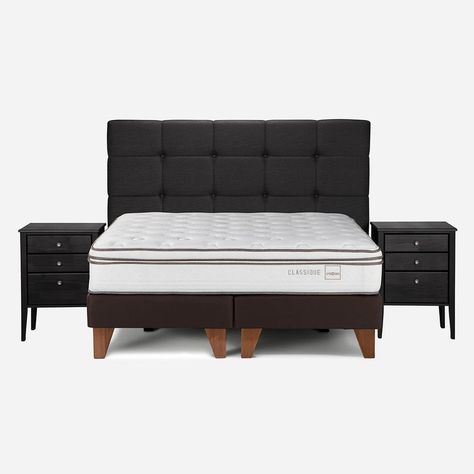 Cama Europea Classique+ 2 Plazas con Muebles Issey Grafito-0