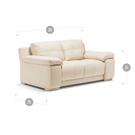 Sofá Rosen 5037 2 Cuerpos Cuero Beige-1