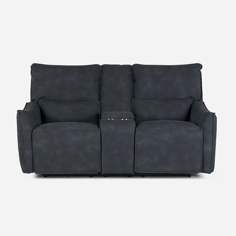 Sofá Reclinable Matt Eléctrico 2 Cuerpos Tela Grafito-4