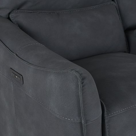 Sofá Reclinable Matt Eléctrico 2 Cuerpos Tela Grafito-7